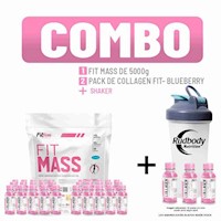 COMBO FITFEM - FITMASS 5 KG. CHOCOLATE + 2 COLLAGEN FIT PACK + SHAKER